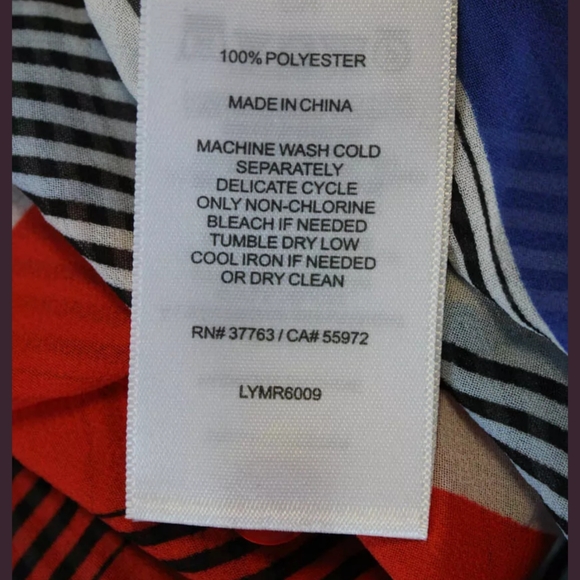 LAUNDRY SHELLI SEGAL WHITE BLUE CHIFFON TIE TOP sm - Picture 4 of 5